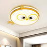 Kids Room Yellow Chick LED Flush Mount Ceiling Light Image - 1