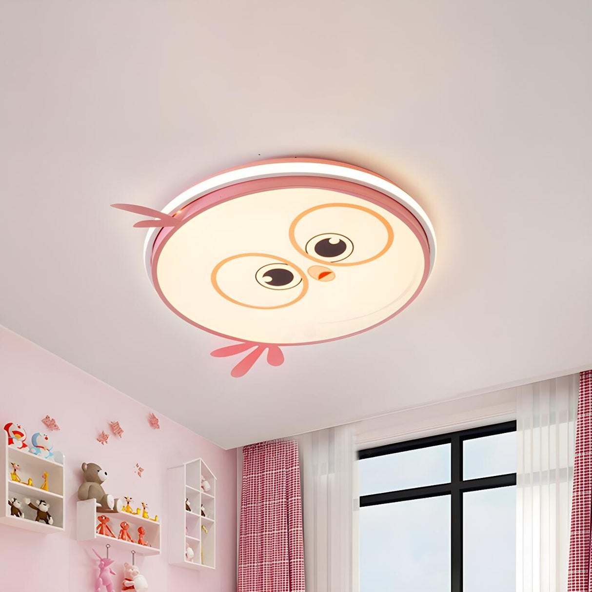 Kids Room Yellow Chick LED Flush Mount Ceiling Light Image - 10