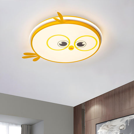 Kids Room Yellow Chick LED Flush Mount Ceiling Light Image - 2