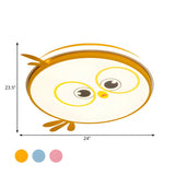 Kids Room Yellow Chick LED Flush Mount Ceiling Light Image - 4