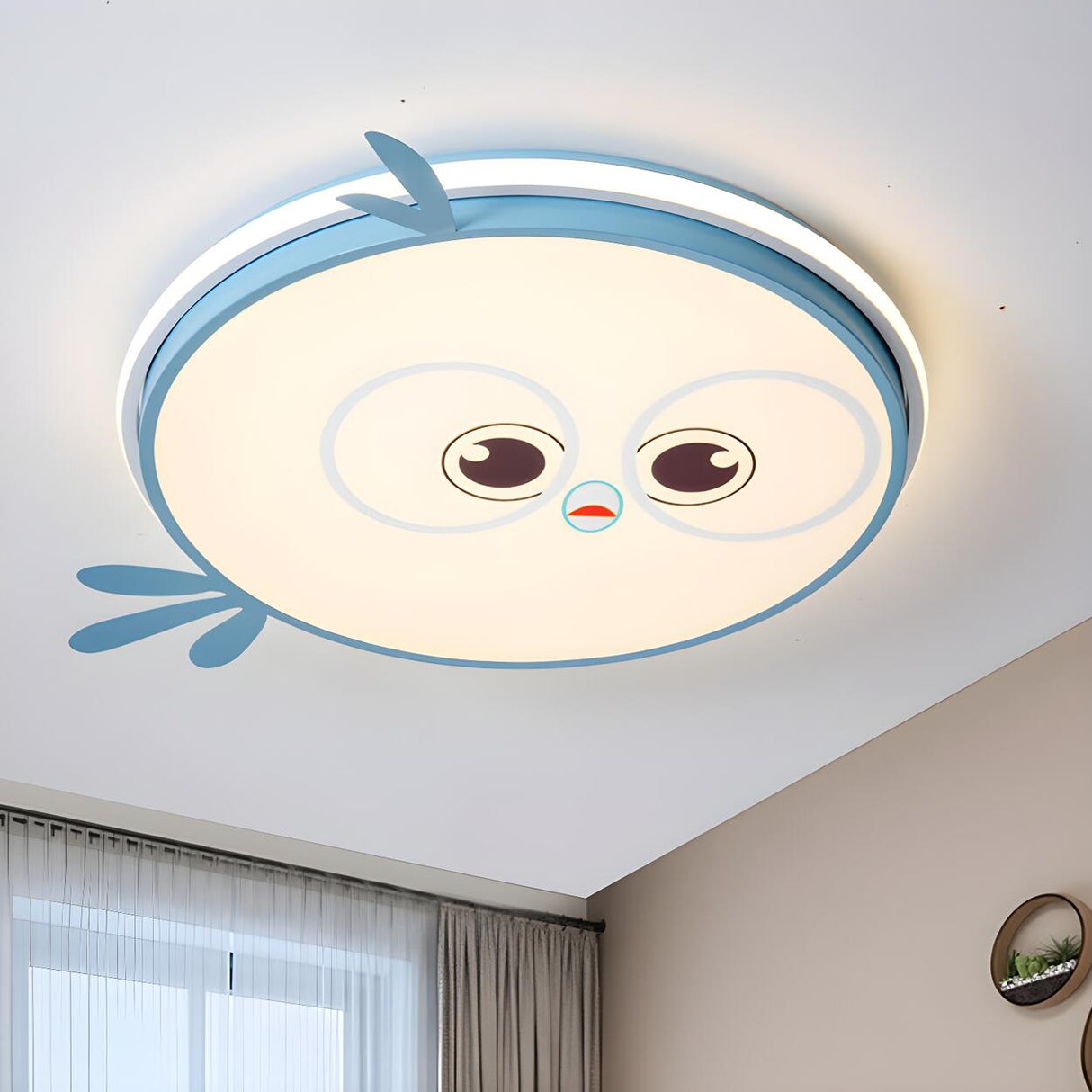 Kids Room Yellow Chick LED Flush Mount Ceiling Light Image - 5