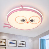 Kids Room Yellow Chick LED Flush Mount Ceiling Light Image - 9