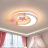 Kids Small Blue Star Moon LED Flush Mount Ceiling Light Image - 9