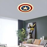 Kids Small Captain America Shield LED Flush Mount Light Image - 4