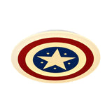 Kids Small Captain America Shield LED Flush Mount Light Image - 5