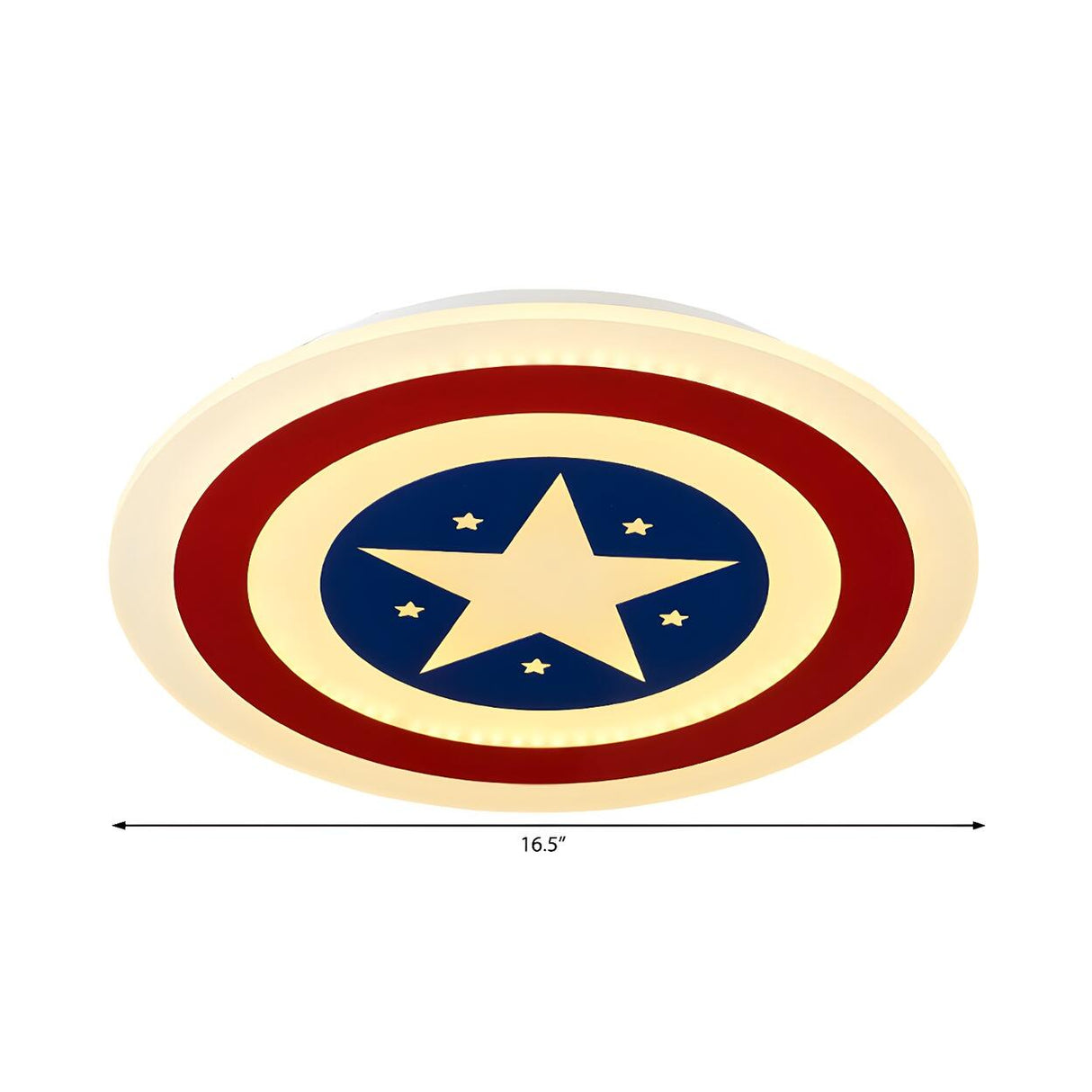 Kids Small Captain America Shield LED Flush Mount Light Image - 6