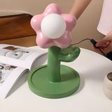 Kids Unique Flower Shape White Ball Shade Table Lamp Image - 10