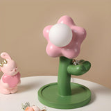 Kids Unique Flower Shape White Ball Shade Table Lamp Image - 11