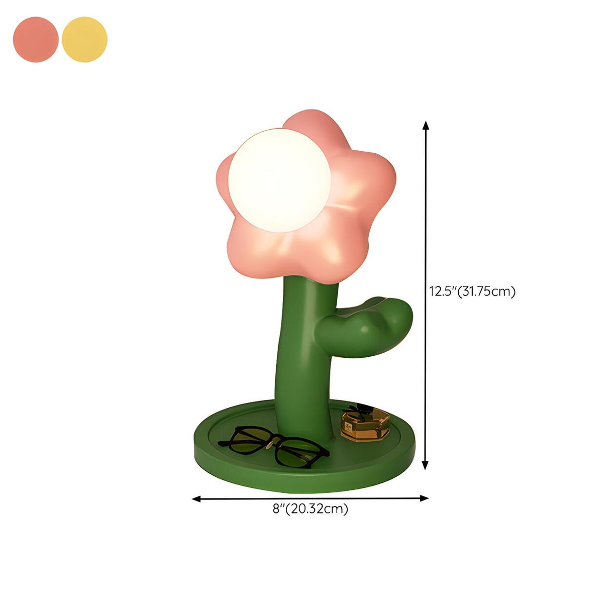 Kids Unique Flower Shape White Ball Shade Table Lamp 