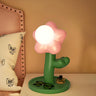 Kids Unique Flower Shape White Ball Shade Table Lamp Image - 2