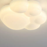 Kids White Cat Paw Resin LED Flush Mount Ceiling Light Image - 14