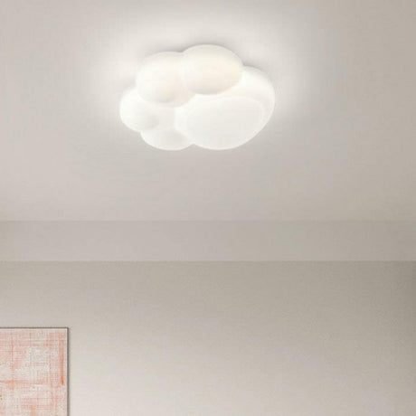 Kids White Cat Paw Resin LED Flush Mount Ceiling Light Image - 2