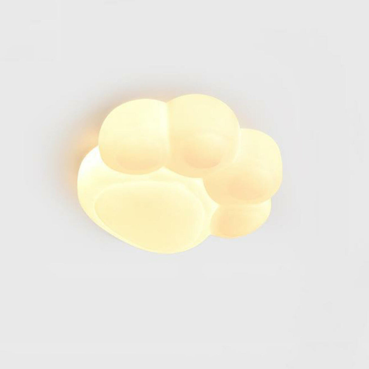 Kids White Cat Paw Resin LED Flush Mount Ceiling Light Image - 9