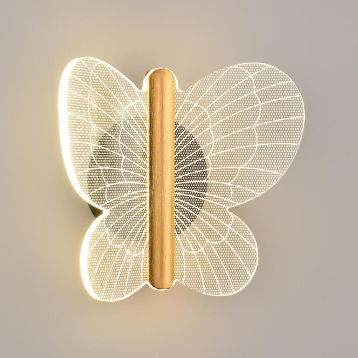 Kids' Room Beautiful Gold Butterfly Wall Sconce Image - 2