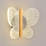 Kids' Room Beautiful Gold Butterfly Wall Sconce Image - 2