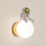 Kids' Room Cute Bear-Themed Wood Globe Wall Sconce Image - 13