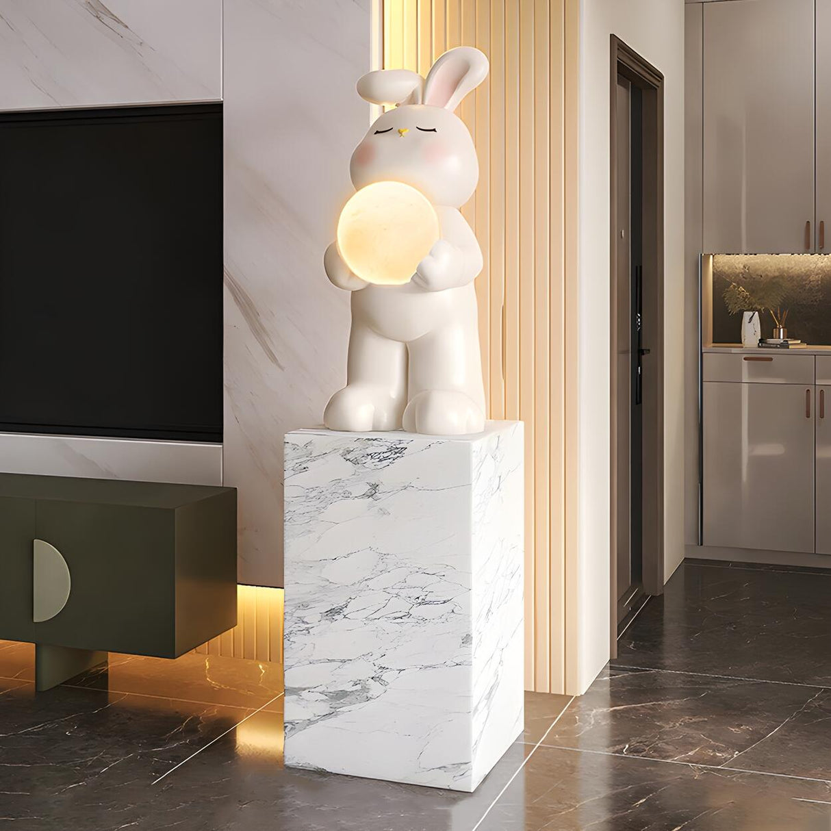 Kids' Room Tray and Moon Adorable Rabbit Floor Lamp Image - 11