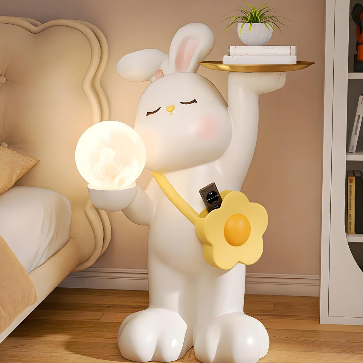 Kids' Room Tray and Moon Adorable Rabbit Floor Lamp Image - 18