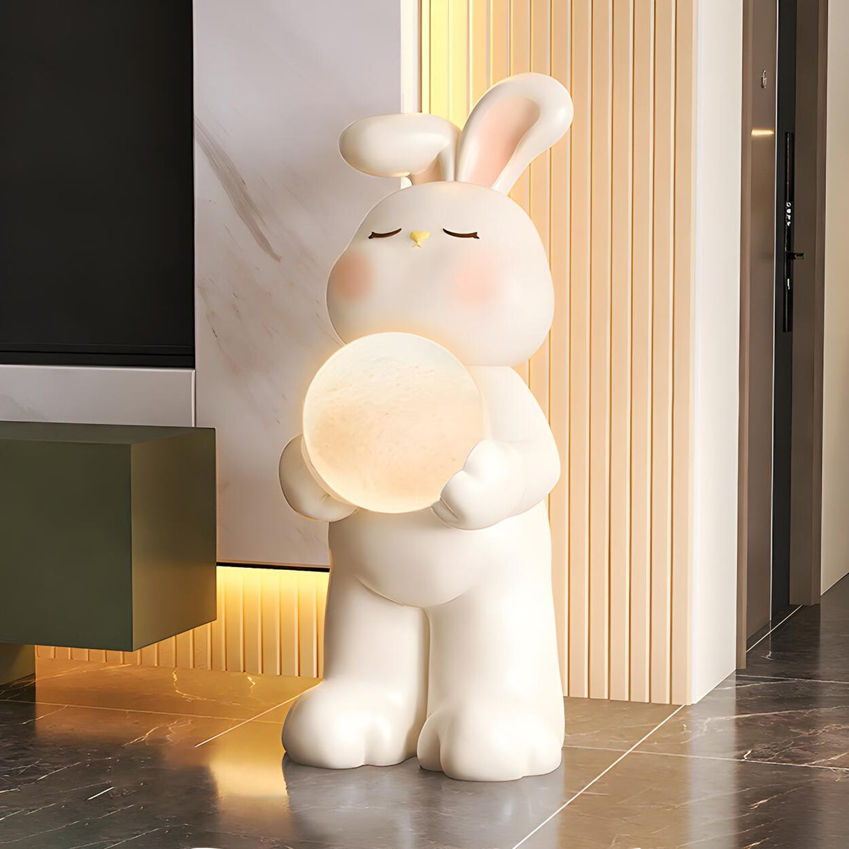 Kids' Room Tray and Moon Adorable Rabbit Floor Lamp Image - 2