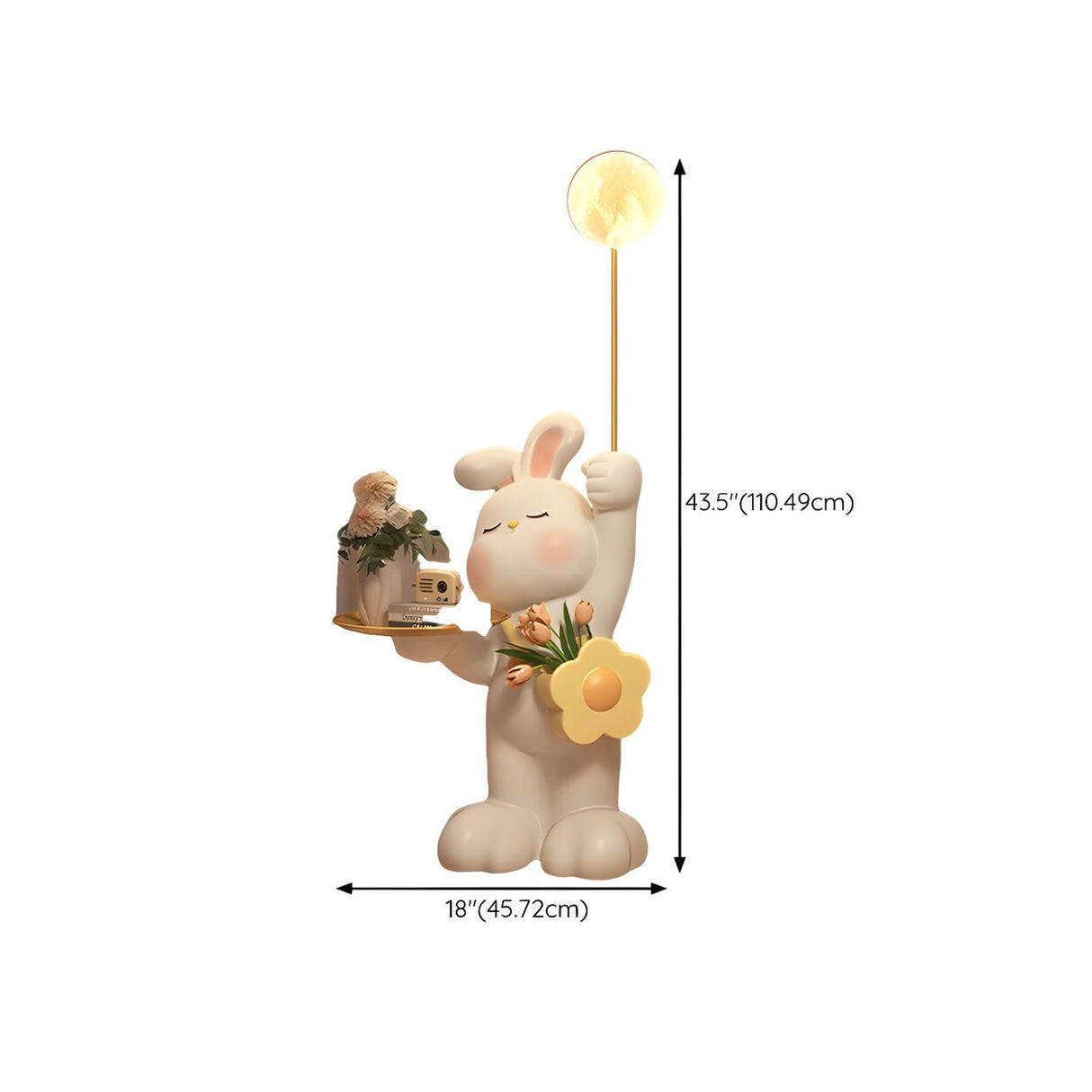 Kids' Room Tray and Moon Adorable Rabbit Floor Lamp Image - 21