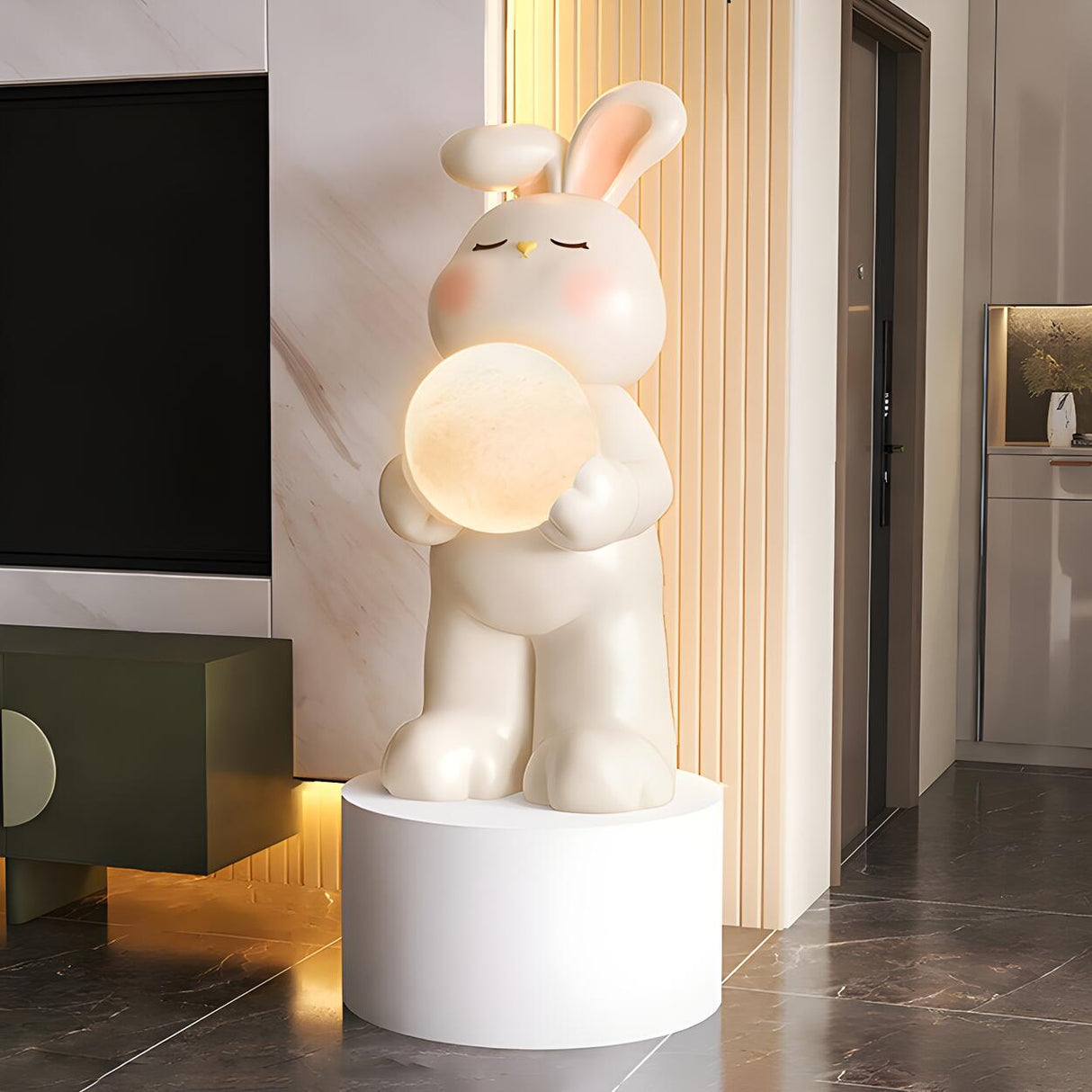 Kids' Room Tray and Moon Adorable Rabbit Floor Lamp Image - 6