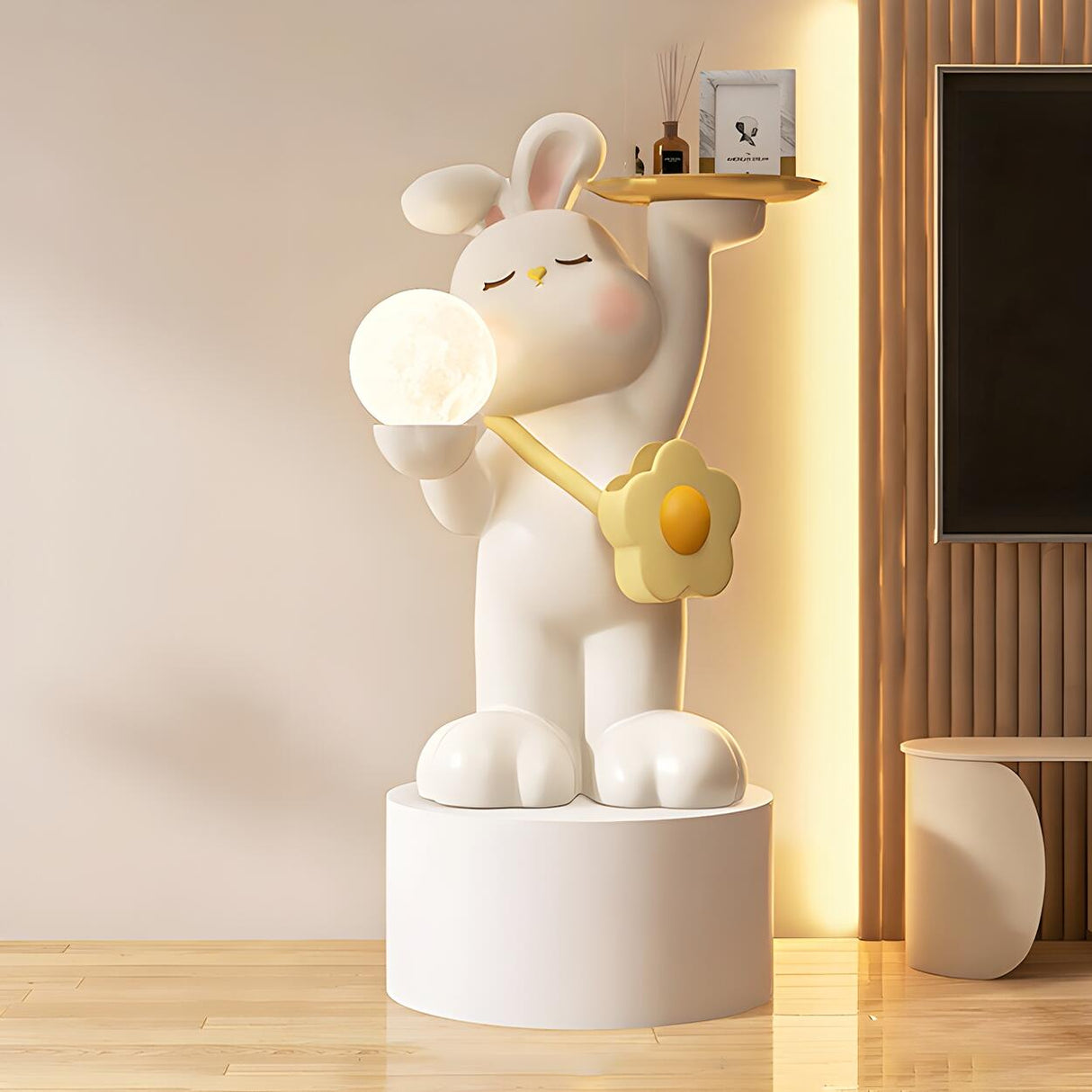 Kids' Room Tray and Moon Adorable Rabbit Floor Lamp Image - 7