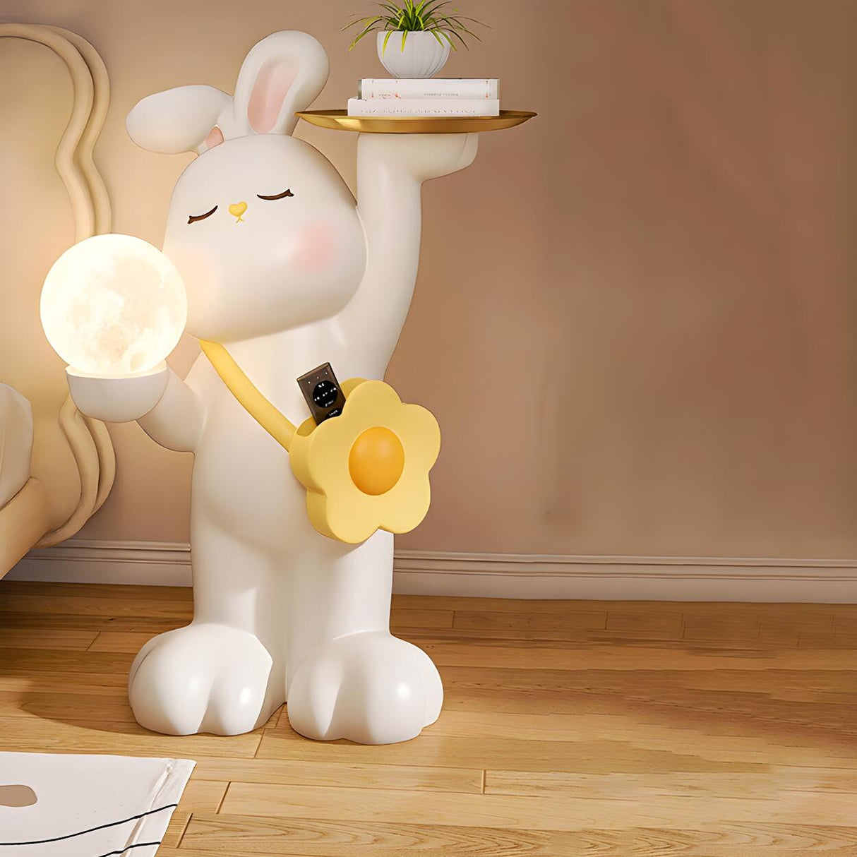 Kids' Room Tray and Moon Adorable Rabbit Floor Lamp Image - 8