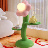 Kids' Room Unique Floral Floor Lamp with Dual Shelves Image - 10