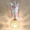 Kids' Room Whimsical Unicorn Crystal Globe Wall Light Image - 8