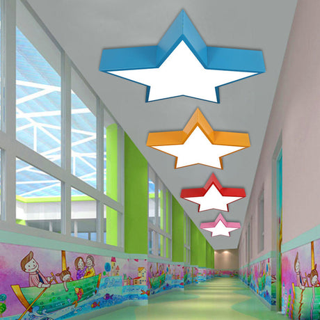 Kindergarten Kids Colorful Star LED Flush Mount Light Image - 1