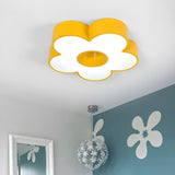 Kindergarten Small Blue Flower LED Flush Mount Light Image - 6