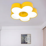 Kindergarten Small Blue Flower LED Flush Mount Light Image - 7