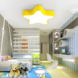 Kindergarten White Star LED Flush Mount Ceiling Light Image - 6