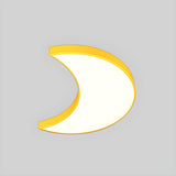 Kindergarten Yellow Crescent LED Flush Mount Light Image - 4