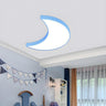 Kindergarten Yellow Crescent LED Flush Mount Light Image - 5