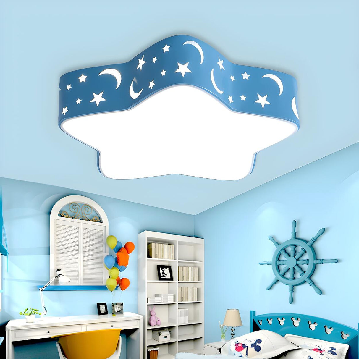 Kindergarten Yellow Star LED Flush Mount Ceiling Light Image - 10