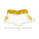 Kindergarten Yellow Star LED Flush Mount Ceiling Light Image - 4