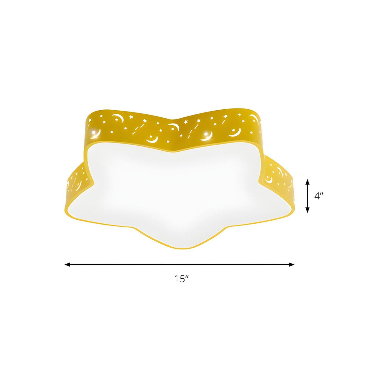 Kindergarten Yellow Star LED Flush Mount Ceiling Light Image - 6