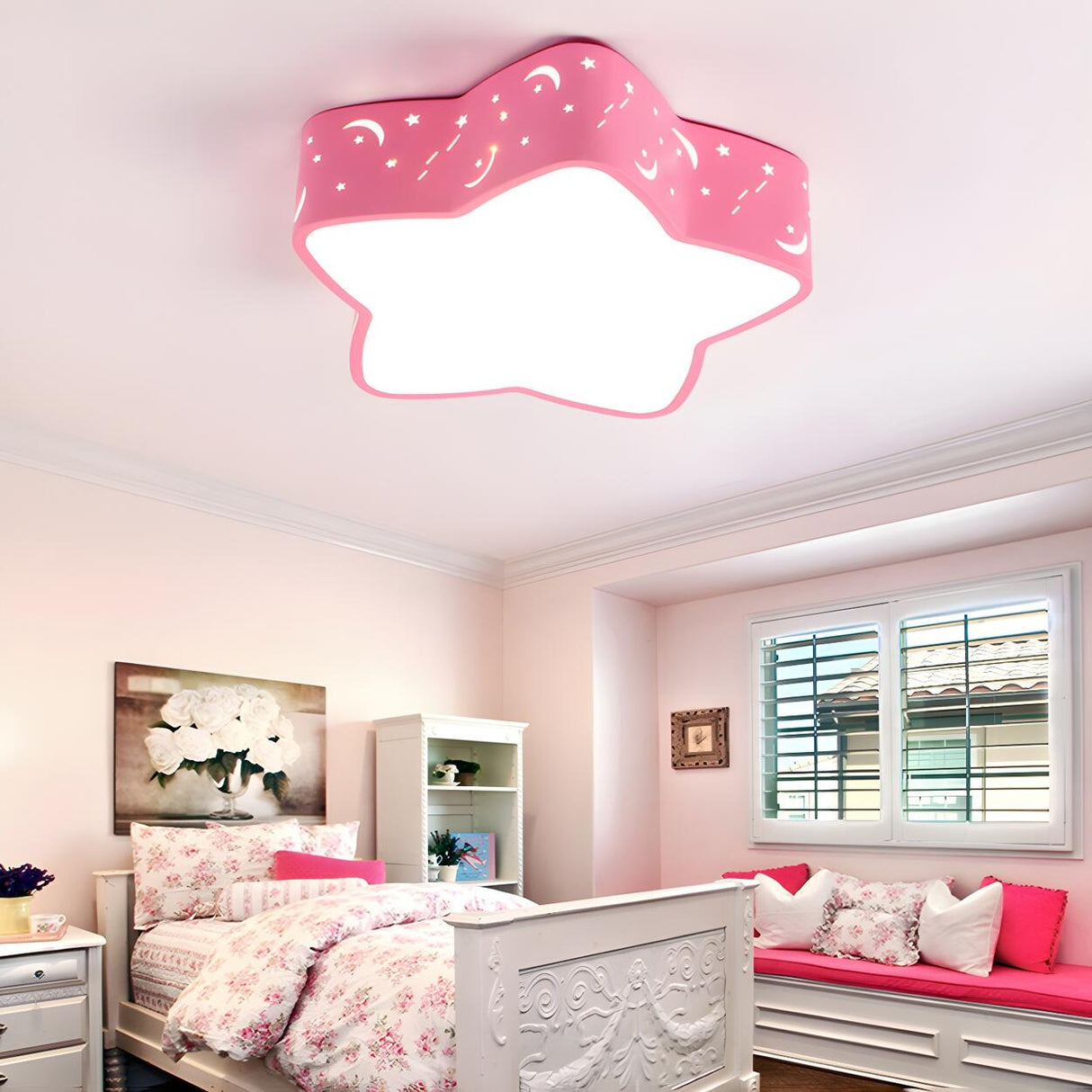 Kindergarten Yellow Star LED Flush Mount Ceiling Light Image - 7