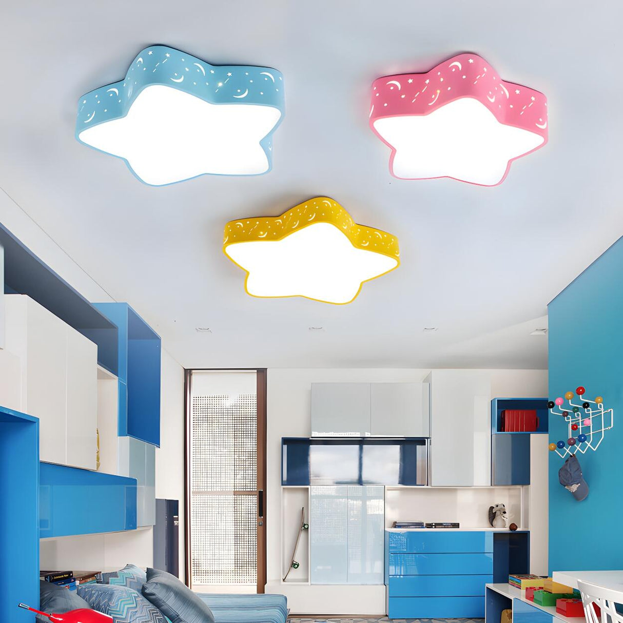 Kindergarten Yellow Star LED Flush Mount Ceiling Light Image - 8