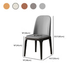 Kitchen Arched Faux Leather Wood Dining Chair Coffee Image - 18