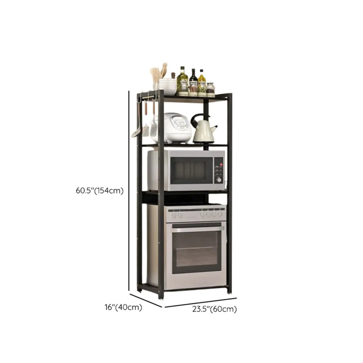 Kitchen Black Rust Resistant Metal Storage Baker's Rack Image - 11