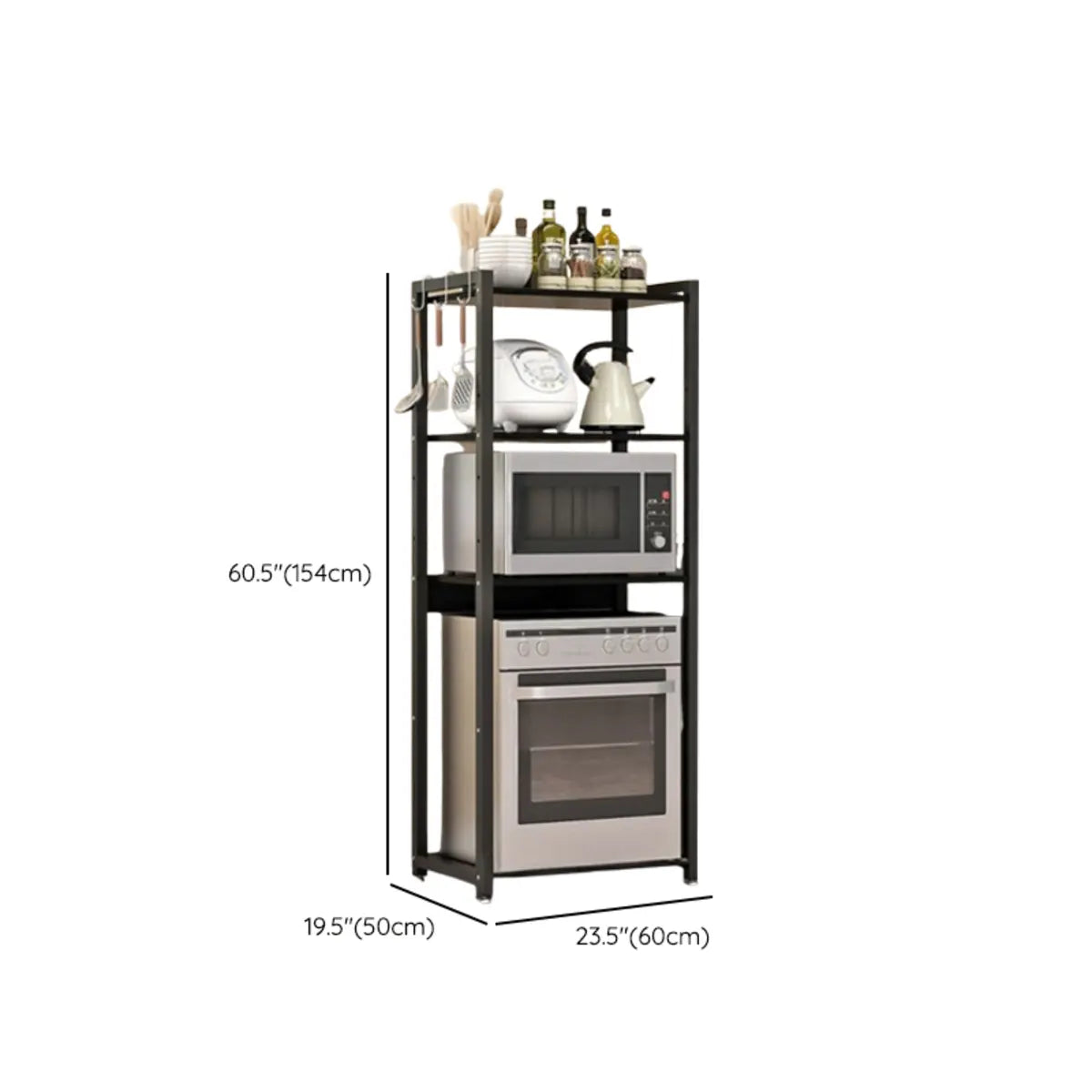 Kitchen Black Rust Resistant Metal Storage Baker's Rack Image - 23