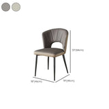 Kitchen Faux Leather Shell Back Upholstered Dining Chair #size