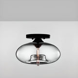  Kitchen Industrial Glass Flush Mount Ceiling Light Image - 3