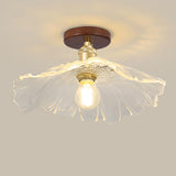 Kitchen Mini Clear Flower Glass Semi-Flush Mount Light Image - 2