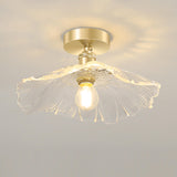 Kitchen Mini Clear Flower Glass Semi-Flush Mount Light Image - 5