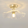 Kitchen Mini Clear Flower Glass Semi-Flush Mount Light Image - 5