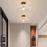 Kitchen Mini Clear Flower Glass Semi-Flush Mount Light Image - 7