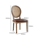 Kitchen Oval High Back Fabric Seat Wood Dining Chair Image - 14